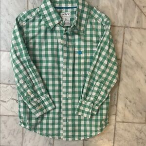 Carter's Green and White Plaid Shirt